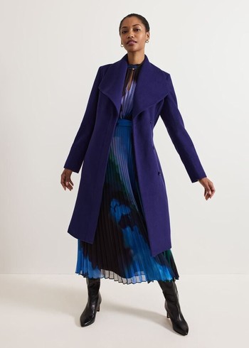 Phase Eight Nicci Belted Wool Coats Purple Canada | DACTNX-926